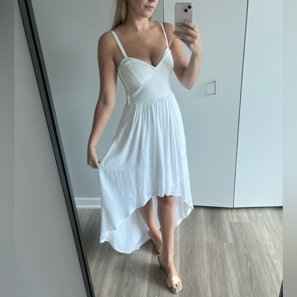 BCBGMaxAzria White Annamae High Low Dress - Picture 2 of 12